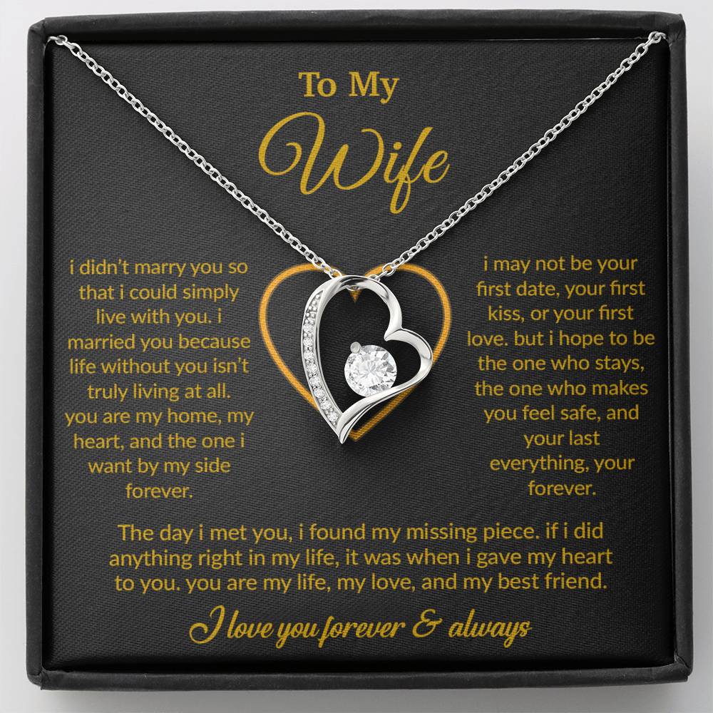 To My Wife Necklace, Gift For Wife, Anniversary Gift For Wife, Necklace For Wife 13_3_Black