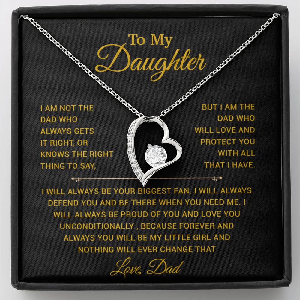 To My Daughter Necklace, Gift for Daughter from Dad, Father Daughter Necklace 23_11_Gold