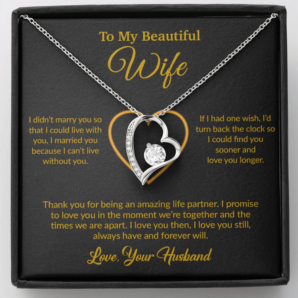 To My Wife Necklace, Gift For Wife, Anniversary Gift For Wife, Necklace For Wife 12_6_Gold