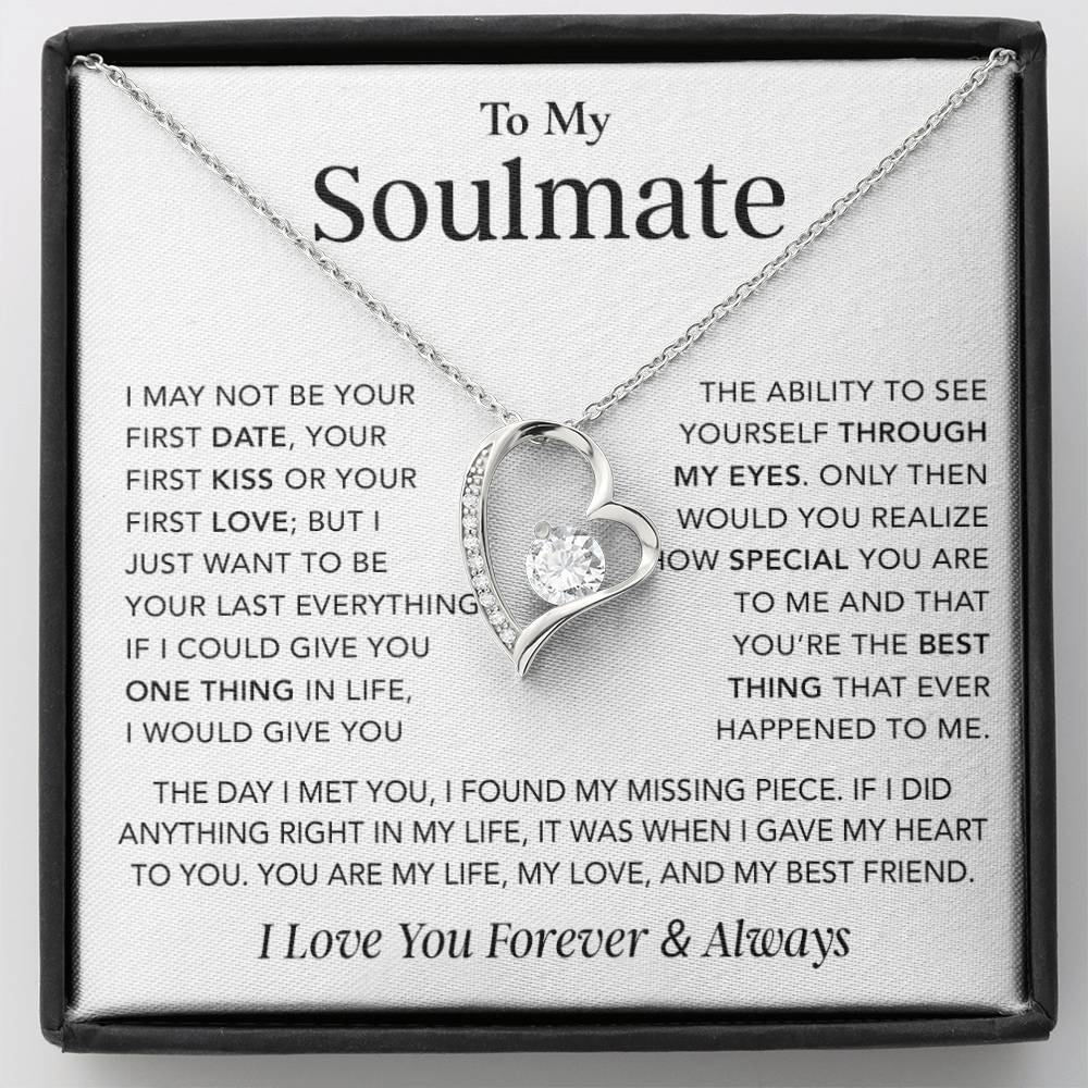 To My Soulmate Necklace, Anniversary Gift for Her, Birthday Christmas Gift for Girlfriend