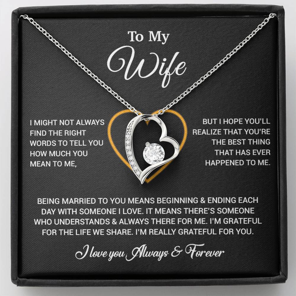 To My Wife Necklace, Gift For Wife, Anniversary Gift For Wife, Necklace For Wife 20_6_Black