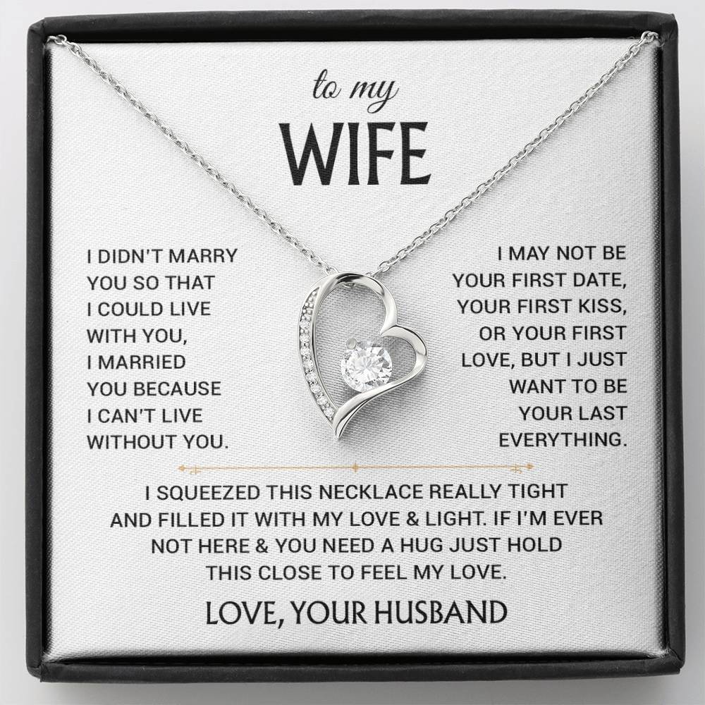To My Wife Necklace, Christmas Gifts For Women, Anniversary Gift For Wife 12_12_White