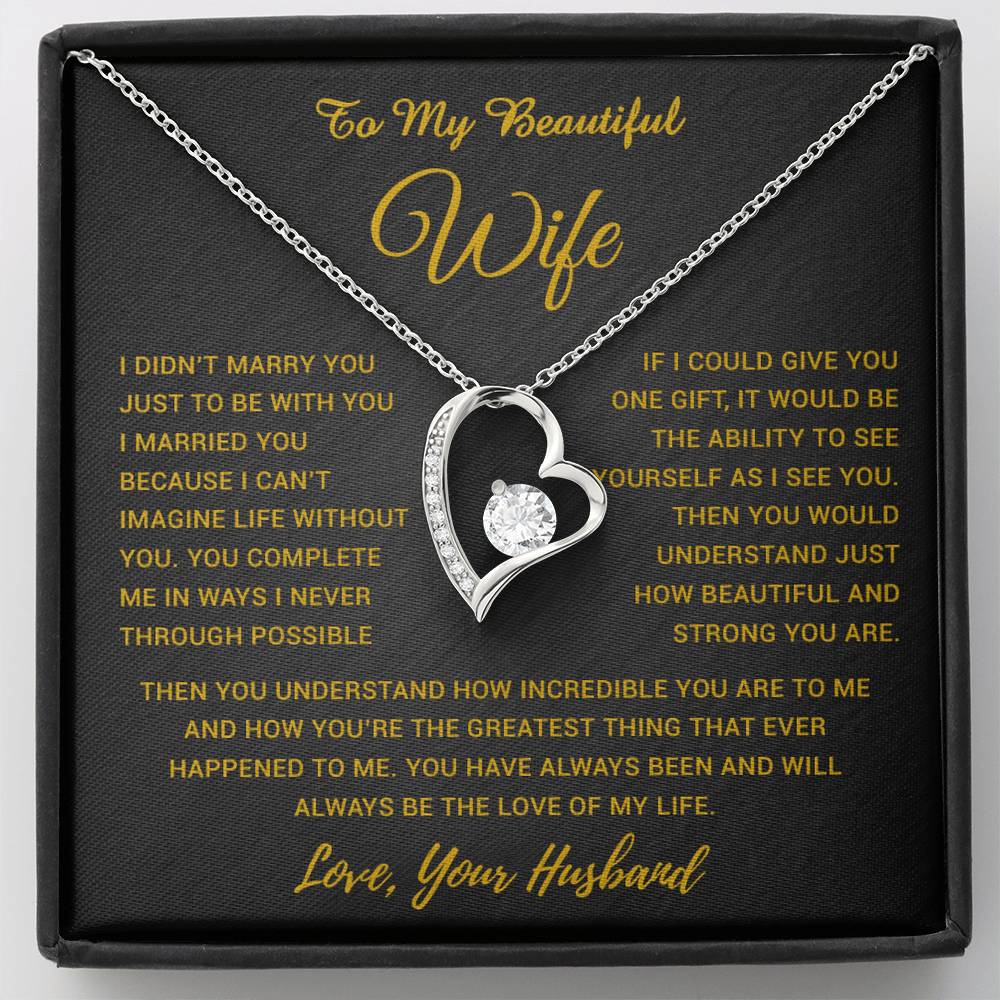 To My Wife Necklace, Gift For Wife, Anniversary Gift For Wife, Necklace For Wife 19_5_Gold