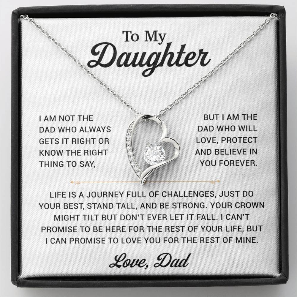 To My Daughter Necklace, Gift for Daughter from Dad, Father Daughter Necklace 24_12_White