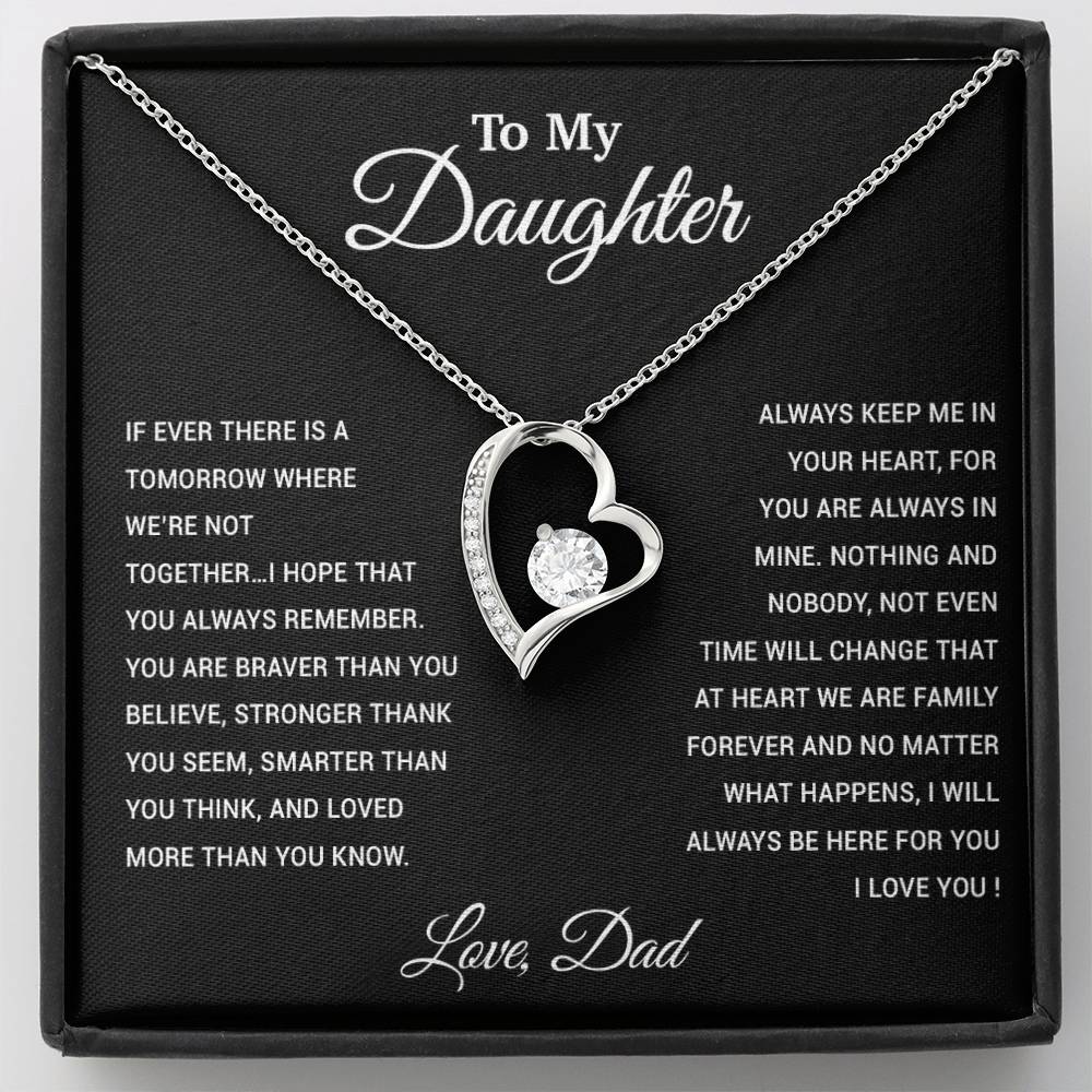 To My Daughter Necklace, Gift for Daughter from Dad, Father Daughter Necklace 26_3_Black