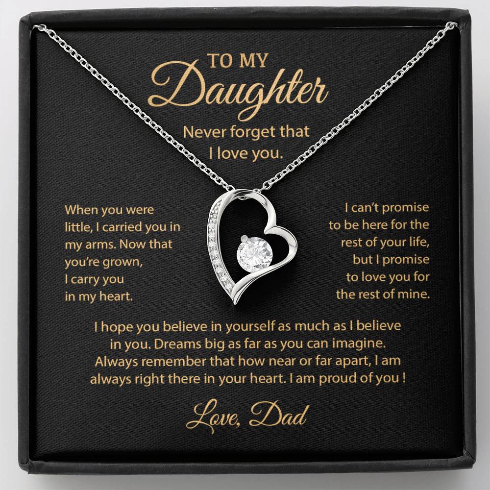 To My Daughter Necklace, Gift for Daughter from Dad, Father Daughter Necklace 9_6__1Gold