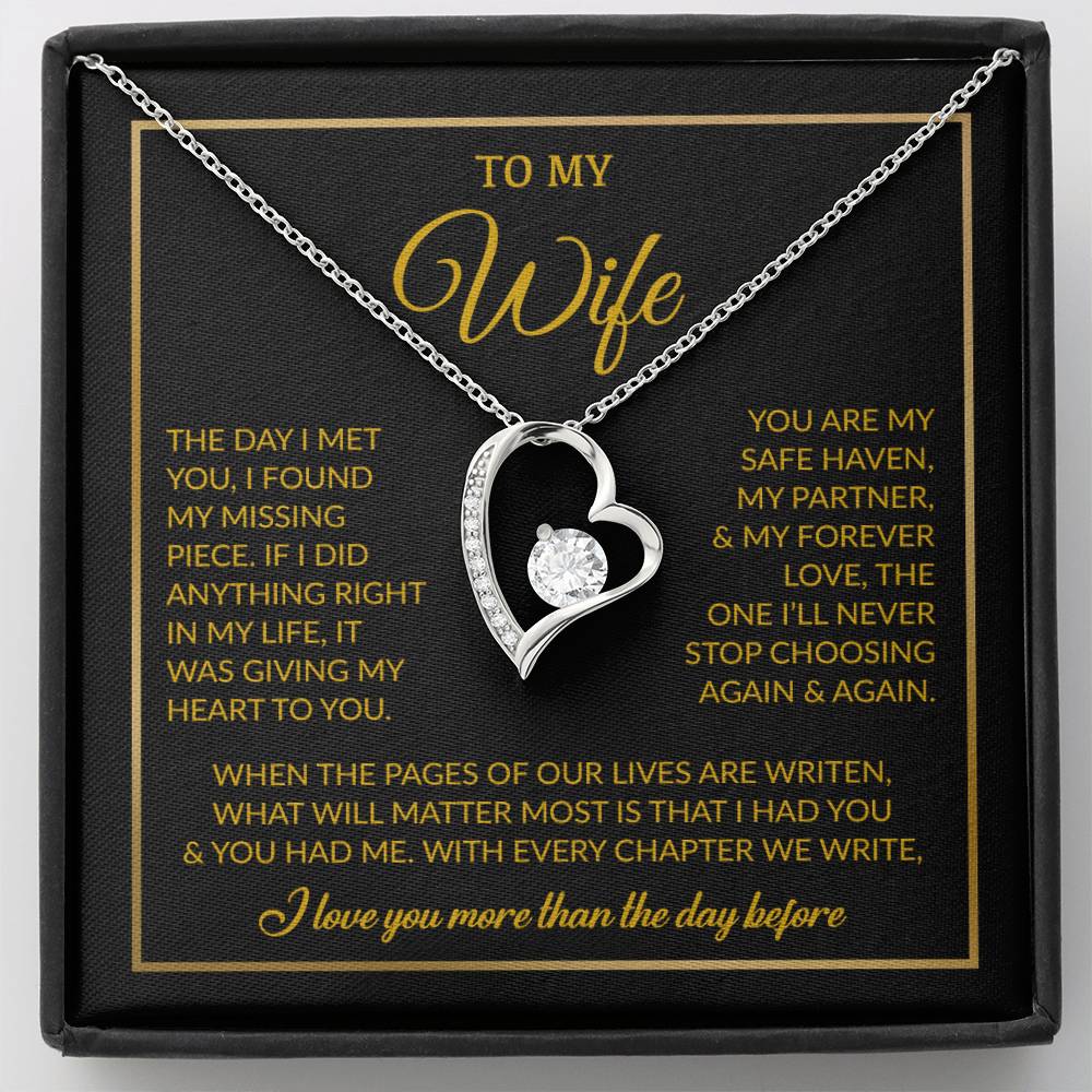 To My Wife Necklace, Gift For Wife, Anniversary Gift For Wife, Necklace For Wife 26_7_Gold