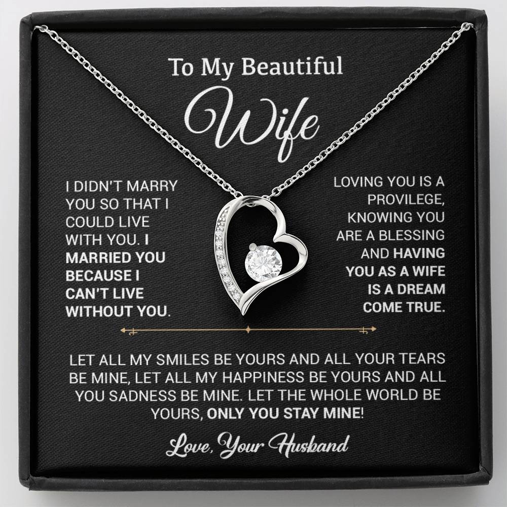 To My Wife Necklace, Gift For Wife, Anniversary Gift For Wife, Christmas Gift 30_9_Black