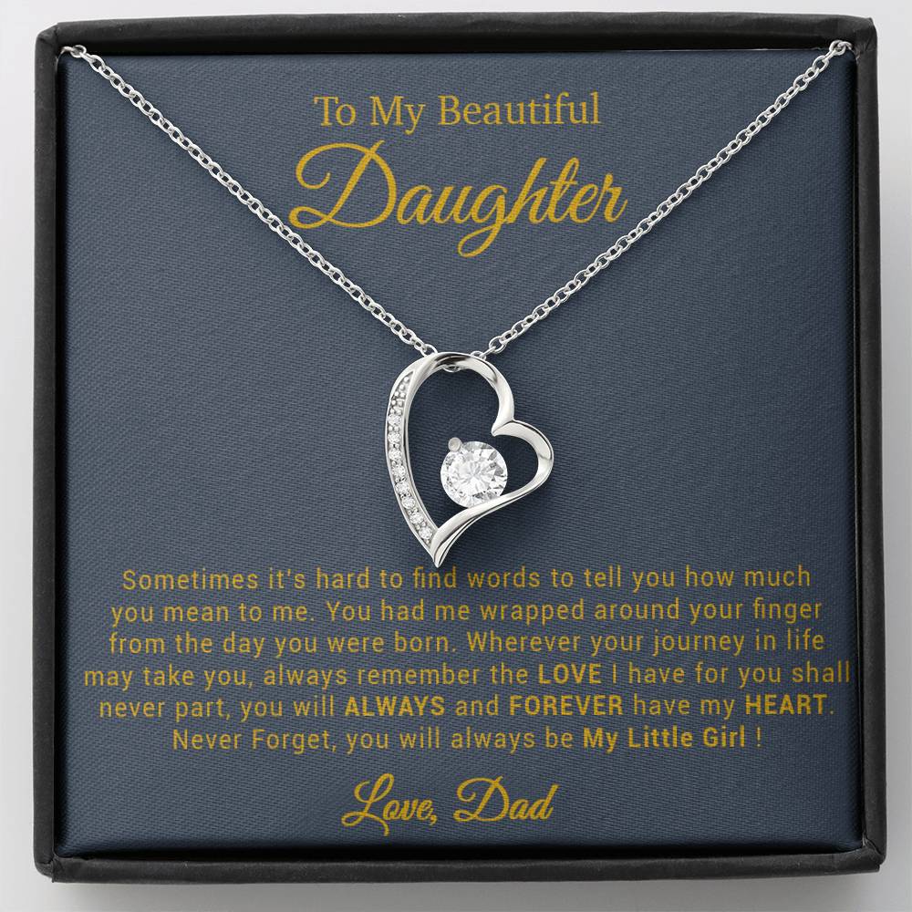 To My Daughter Necklace, Gift for Daughter from Dad, Father Daughter Necklace 20_4_Gold