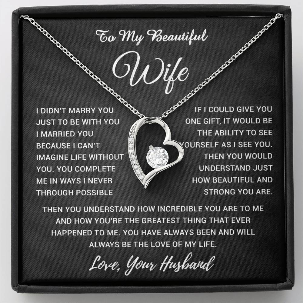 To My Wife Necklace, Gift For Wife, Anniversary Gift For Wife, Necklace For Wife 19_5_Black