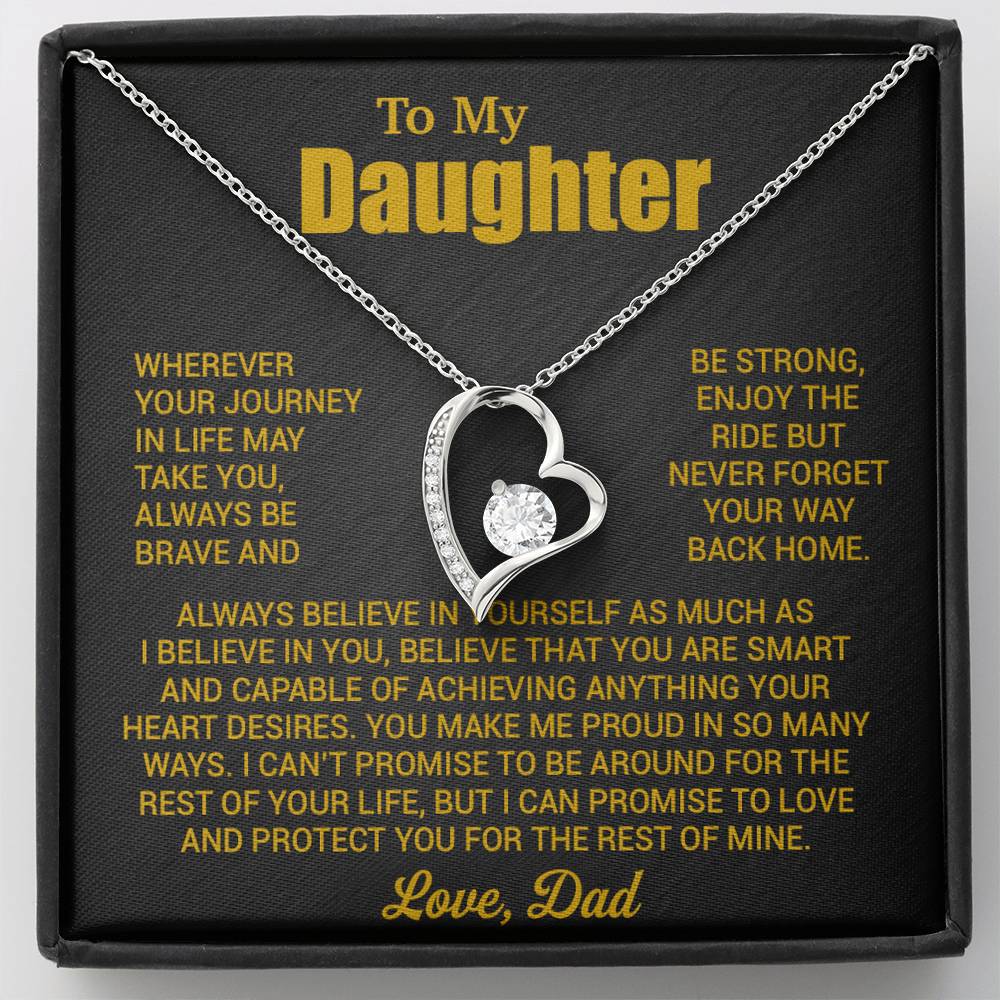To My Daughter Necklace, Daughter Father Necklace, Daughter Gift From Dad 31_7_Gold