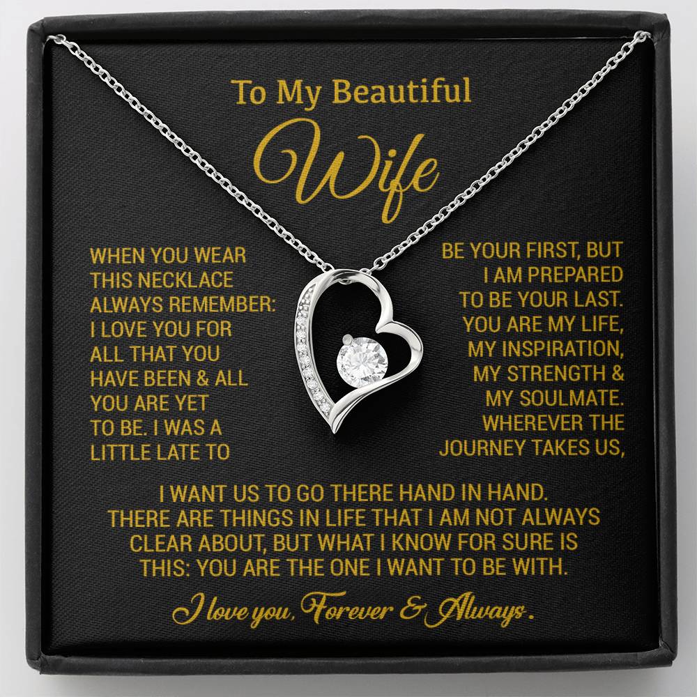 To My Wife Necklace, Gift For Wife, Anniversary Gift For Wife, Christmas Gift 4_10_Gold