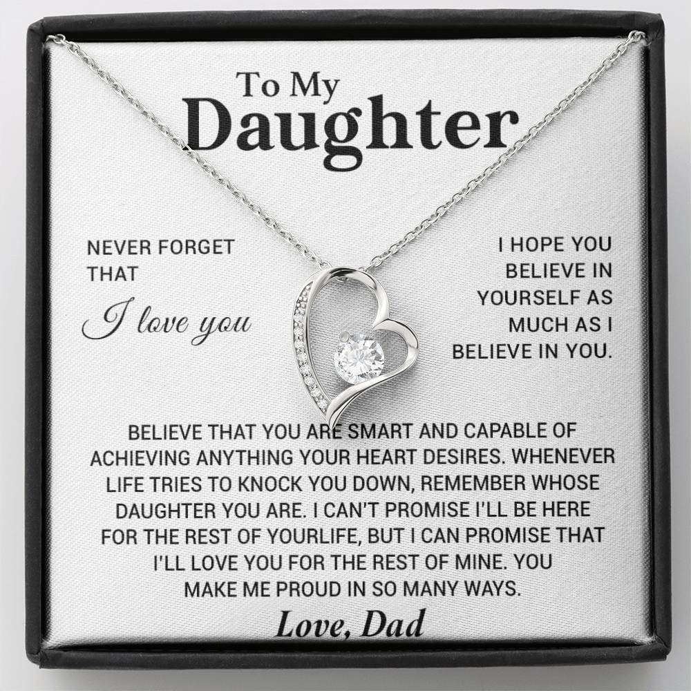 To My Daughter Necklace, Gift for Daughter from Dad, Birthday Christmas Graduation Gift