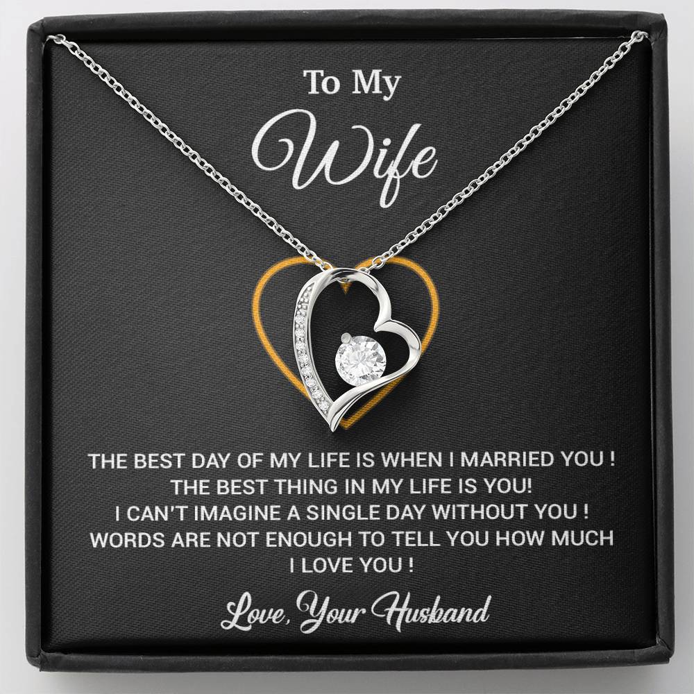 To My Wife Necklace, Gift For Wife, Anniversary Gift For Wife, Necklace For Wife 26_2_Black
