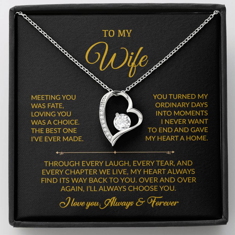 To My Wife Necklace, Gift For Wife, Anniversary Gift For Wife, Necklace For Wife 1_8_Gold