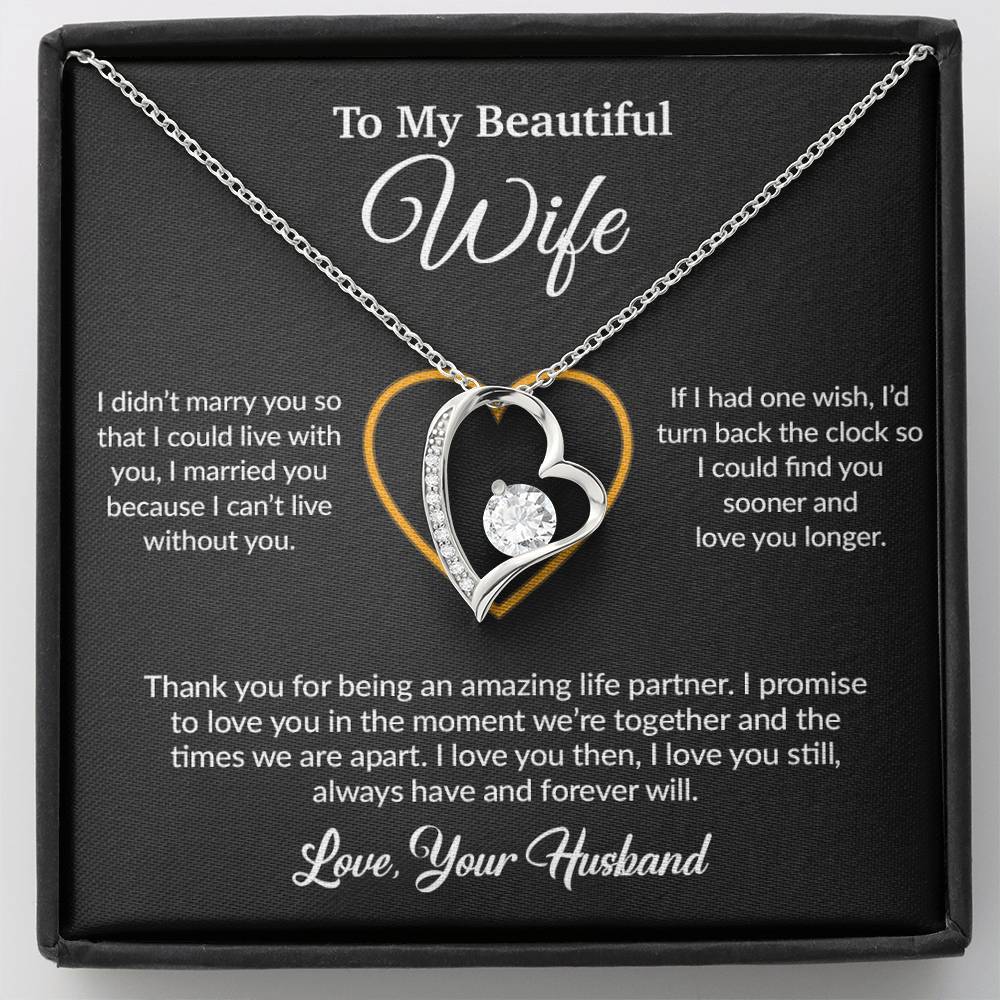 To My Wife Necklace, Gift For Wife, Anniversary Gift For Wife, Necklace For Wife 12_6_Black