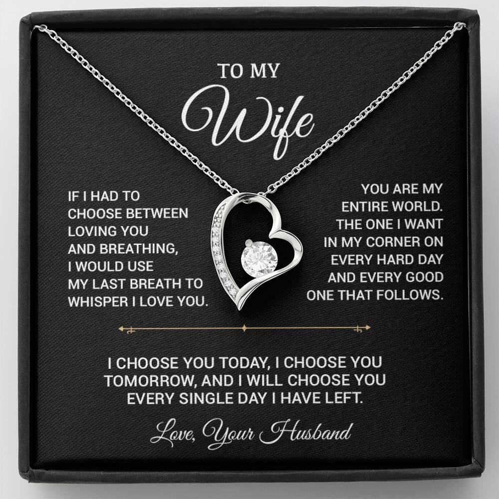 To My Wife Necklace, Gift For Wife, Anniversary Gift For Wife, Christmas Gift 20_9_Black