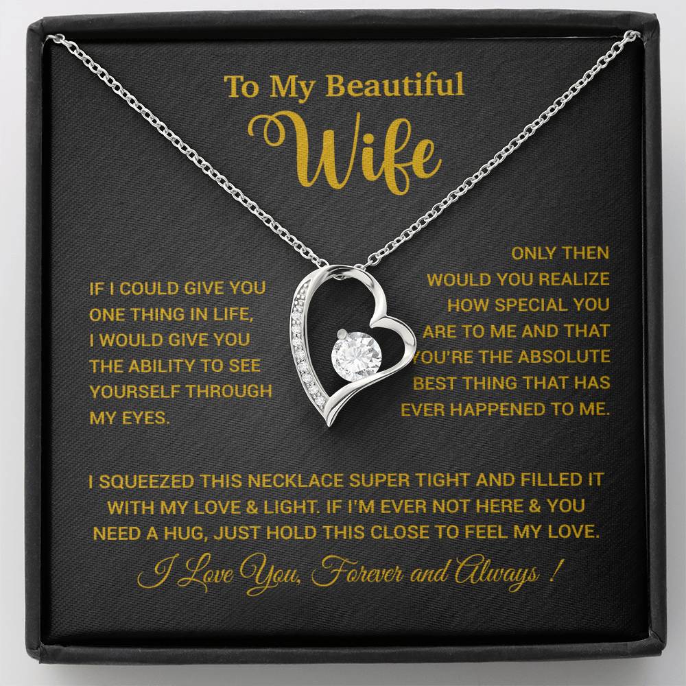 To My Wife Necklace, Wife Gift From Husband, Wife Husband Necklace, Christmas Gift 19_9_Gold