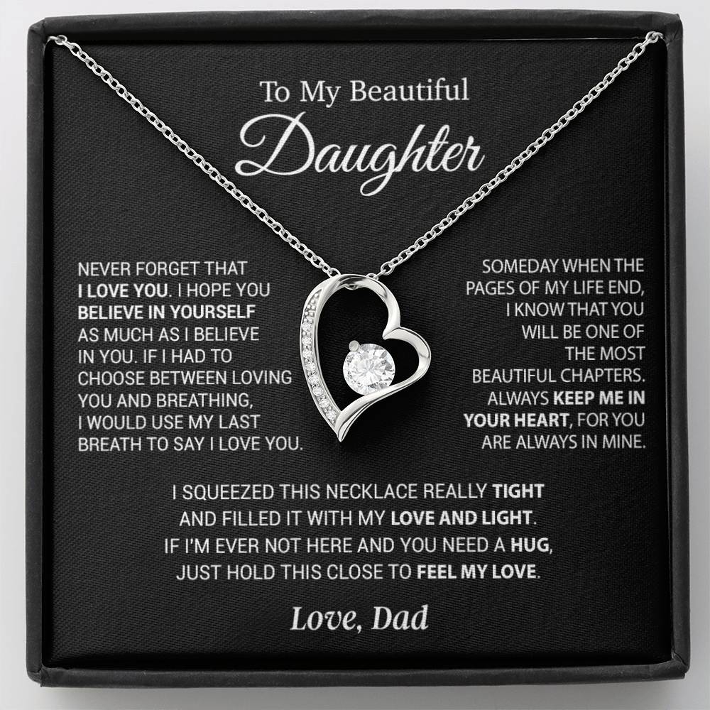 To My Daughter Necklace, Daughter Father Necklace, Daughter Gift From Dad 6_9_Black