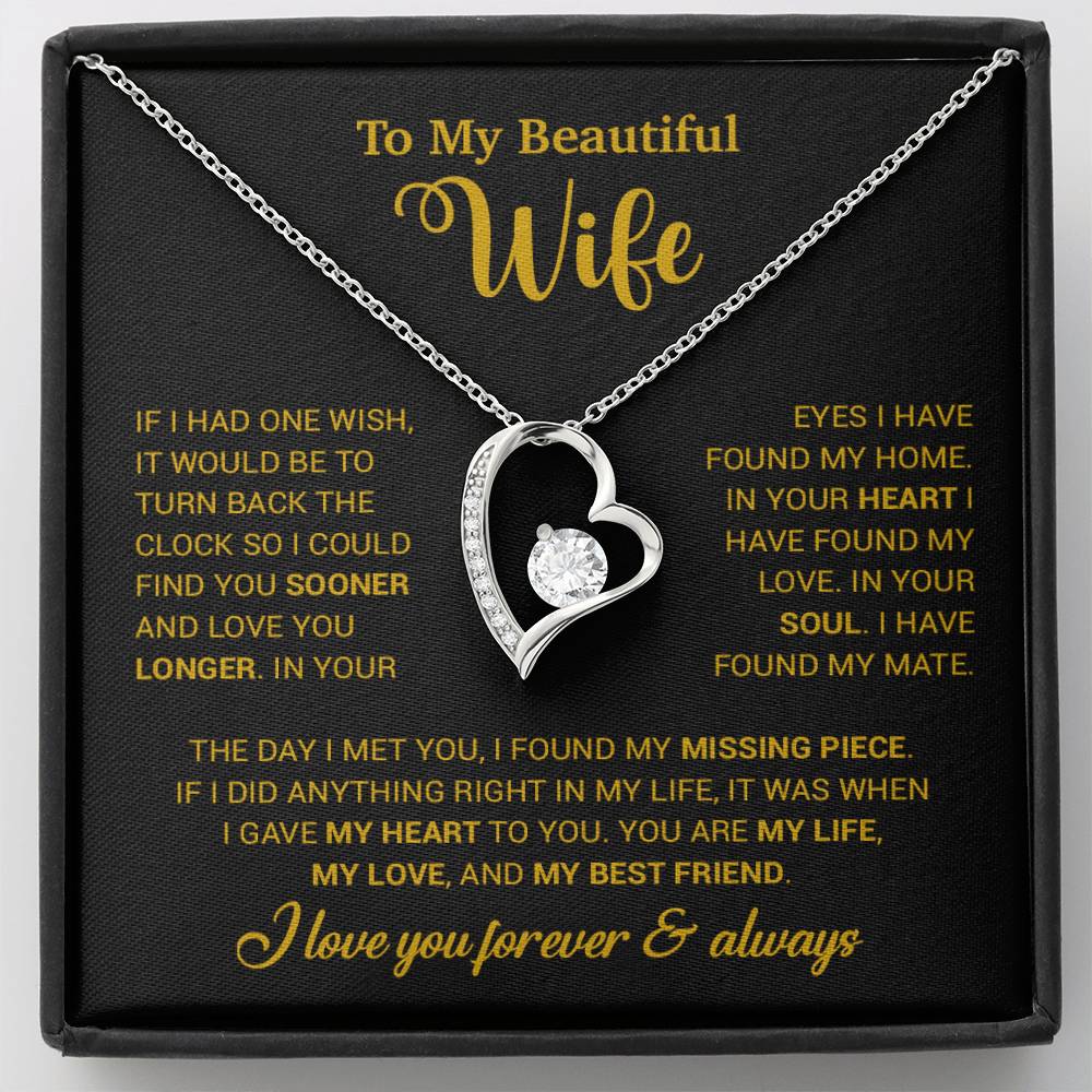 To My Wife Necklace, Wife Gift From Husband, Wife Husband Necklace, Christmas Gift 28_10_Gold