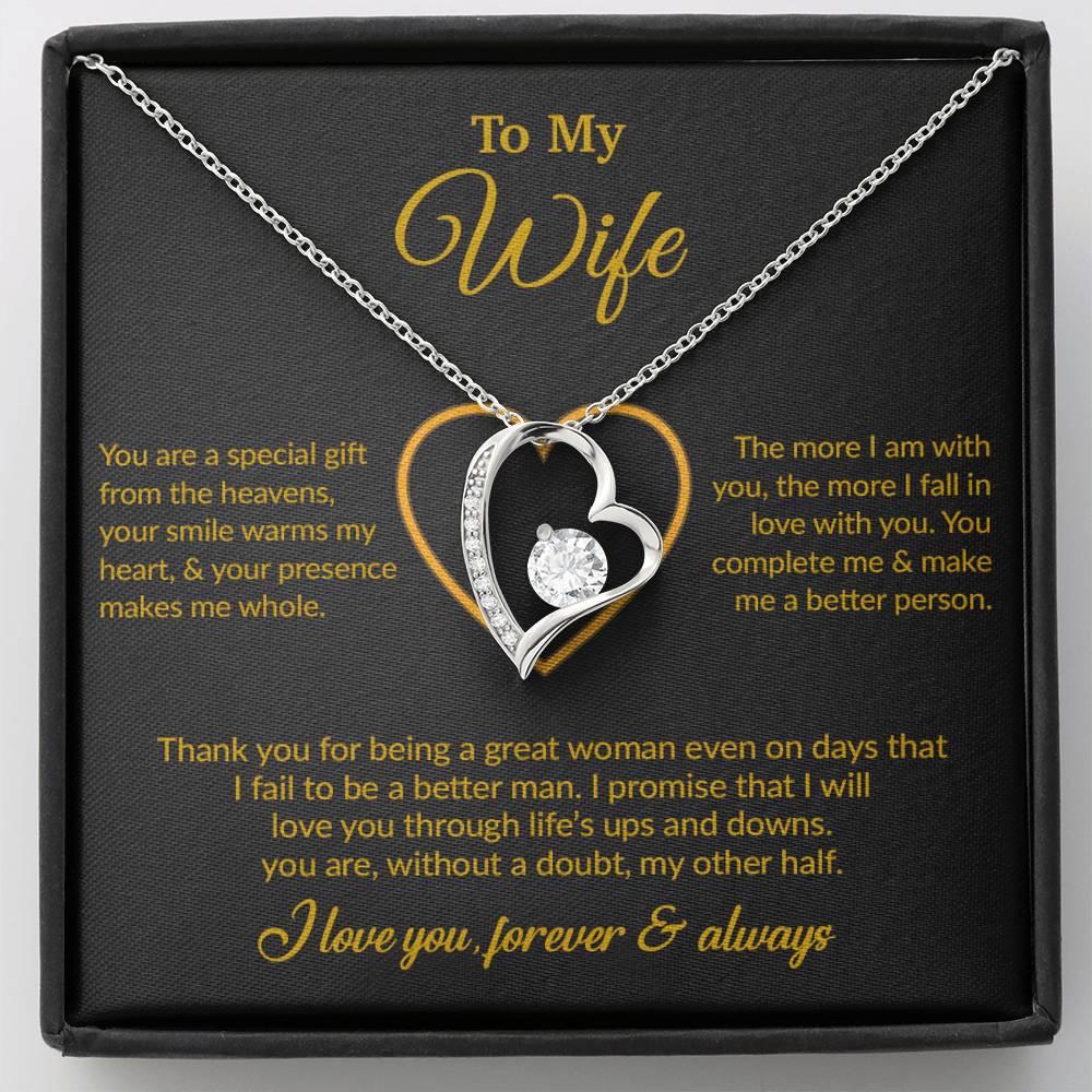 To My Wife Necklace, Gift For Wife, Anniversary Gift For Wife, Necklace For Wife 11_6_Gold