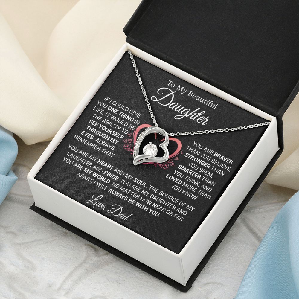 To My Daughter Necklace from Dad, Necklace for Daughter from Dad, Father Daughter Necklace