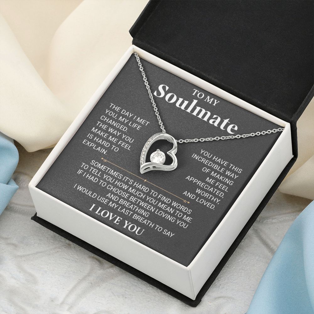To My Soulmate Necklace, Anniversary Gift, Birthday Gift For Wife From Husband