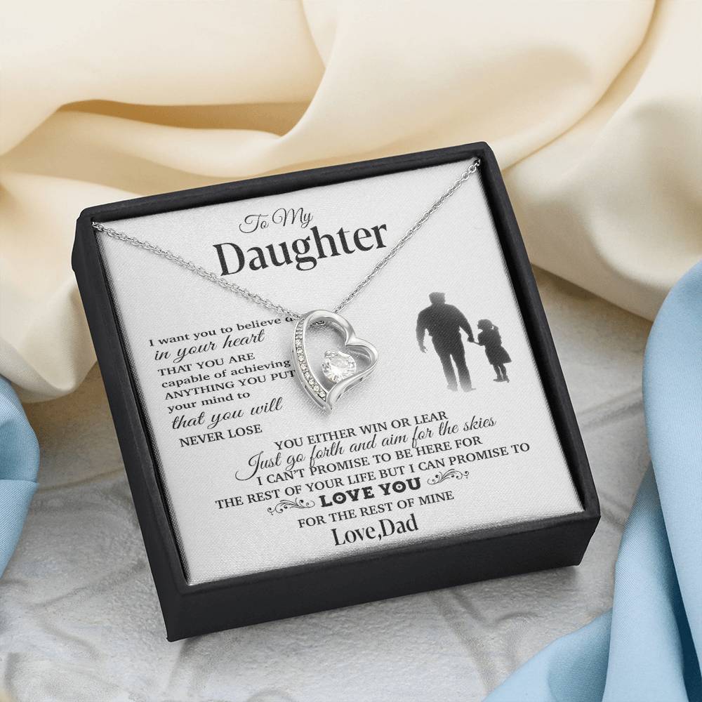To My Daughter Necklace, Gift for Daughter from Dad, Father Daughter Necklace 30_11_White