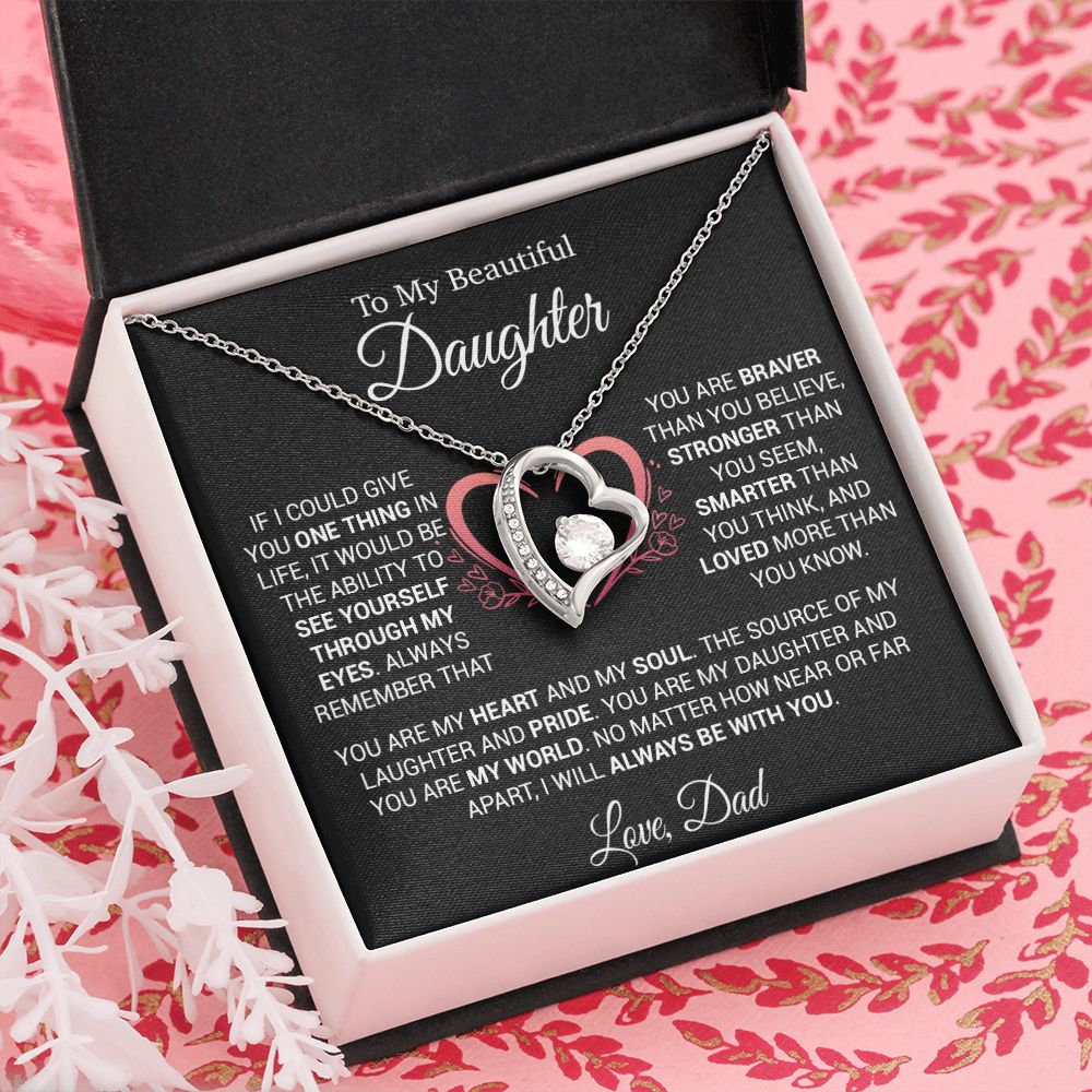 To My Daughter Necklace from Dad, Necklace for Daughter from Dad, Father Daughter Necklace