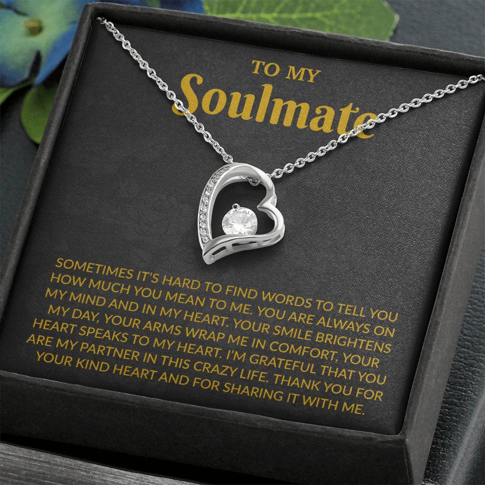 To My Soulmate Necklace, Anniversary Gift for Her, Gifts for Wife, Gifts for Girlfriend_Gold