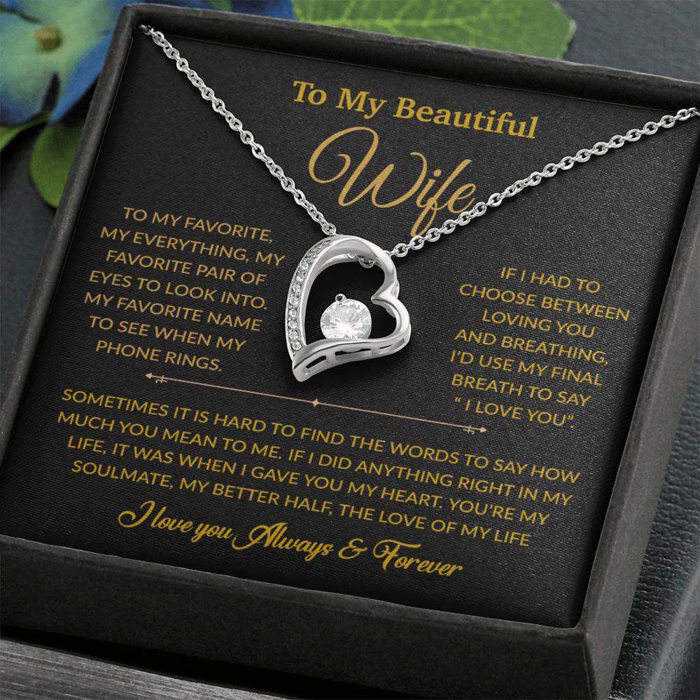 To My Wife Necklace, Gift For Wife, Anniversary Gift For Wife, Necklace For Wife 8_6_Gold