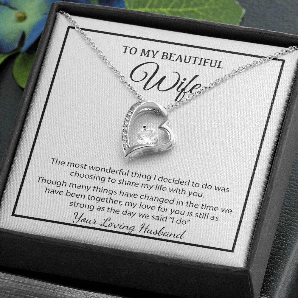 To My Wife Necklace, Christmas Gifts For Women, Anniversary Gift For Wife 4_12_White