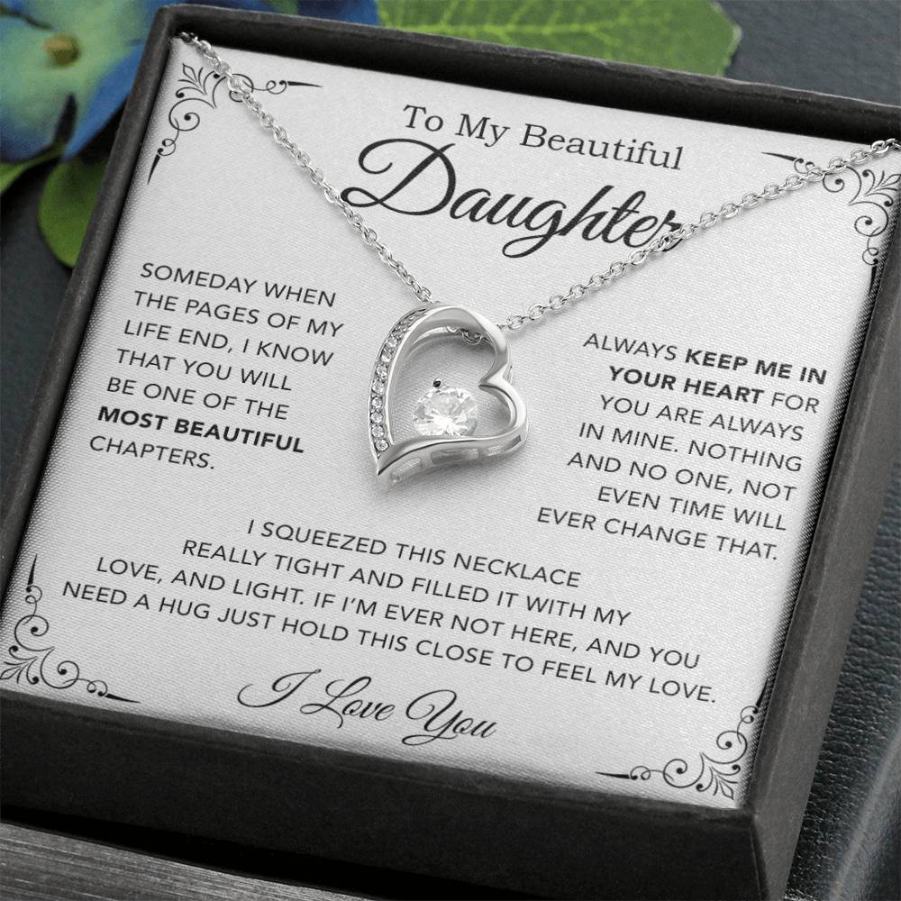 To My Daughter Necklace, Gift from Mother Father Daughter, Birthday Christmas Gift
