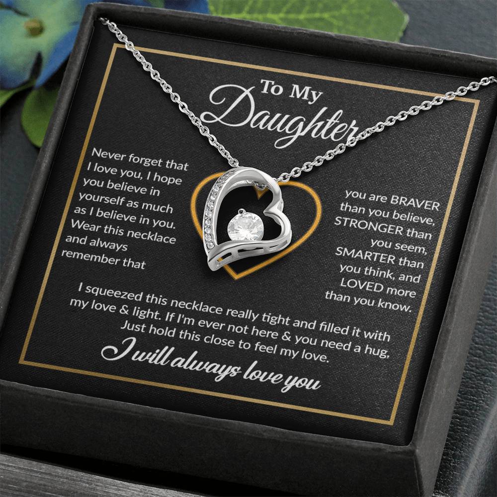 To My Daughter Necklace, Gift For Daughter From Dad, Daughter Father Necklace 13_12_Black