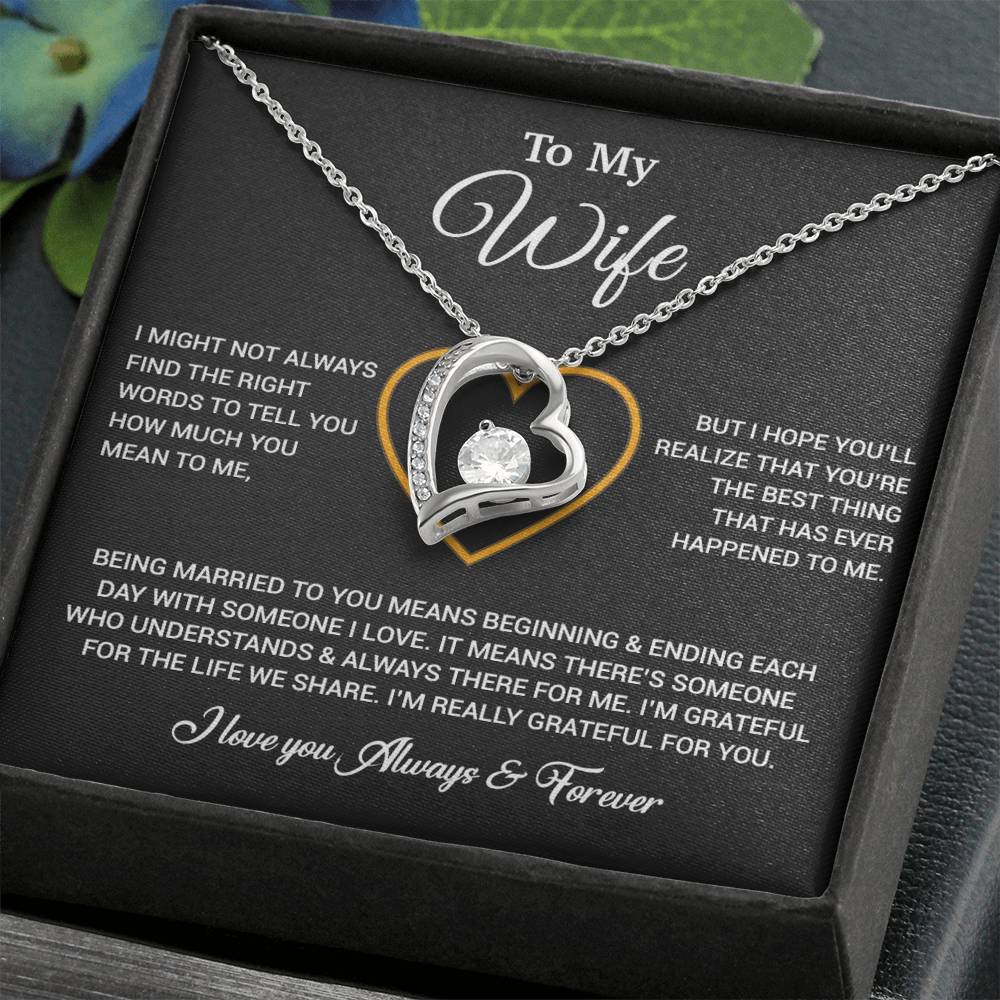 To My Wife Necklace, Gift For Wife, Anniversary Gift For Wife, Necklace For Wife 20_6_Black