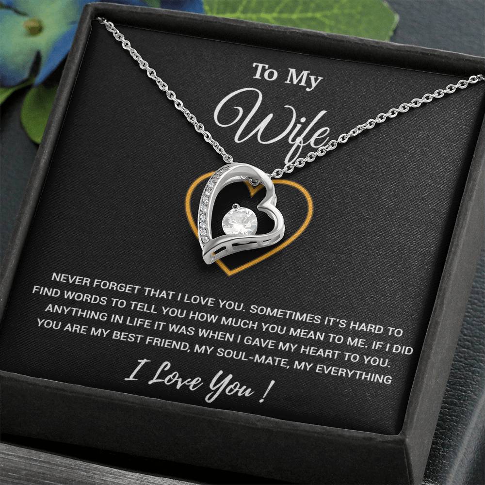 To My Wife Necklace, Christmas Gifts For Women, Anniversary Gift For Wife 2_1_Black