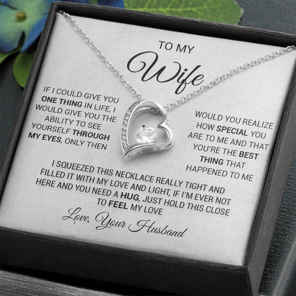 To My Wife Necklace, Gift For Wife, Anniversary Gift For Wife, Christmas Gift 1_5_White