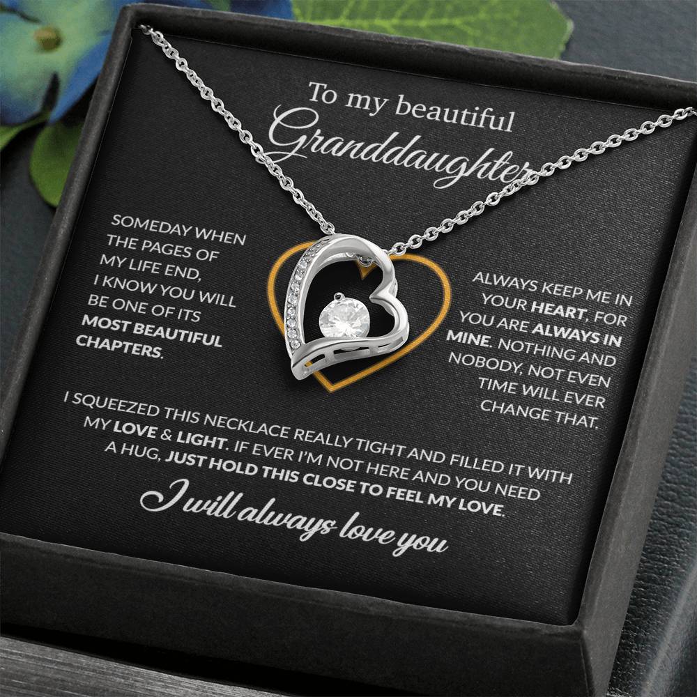 To My Granddaughter Necklace, Birthday Gift For Granddaughter From Grandpa 5_12_Black