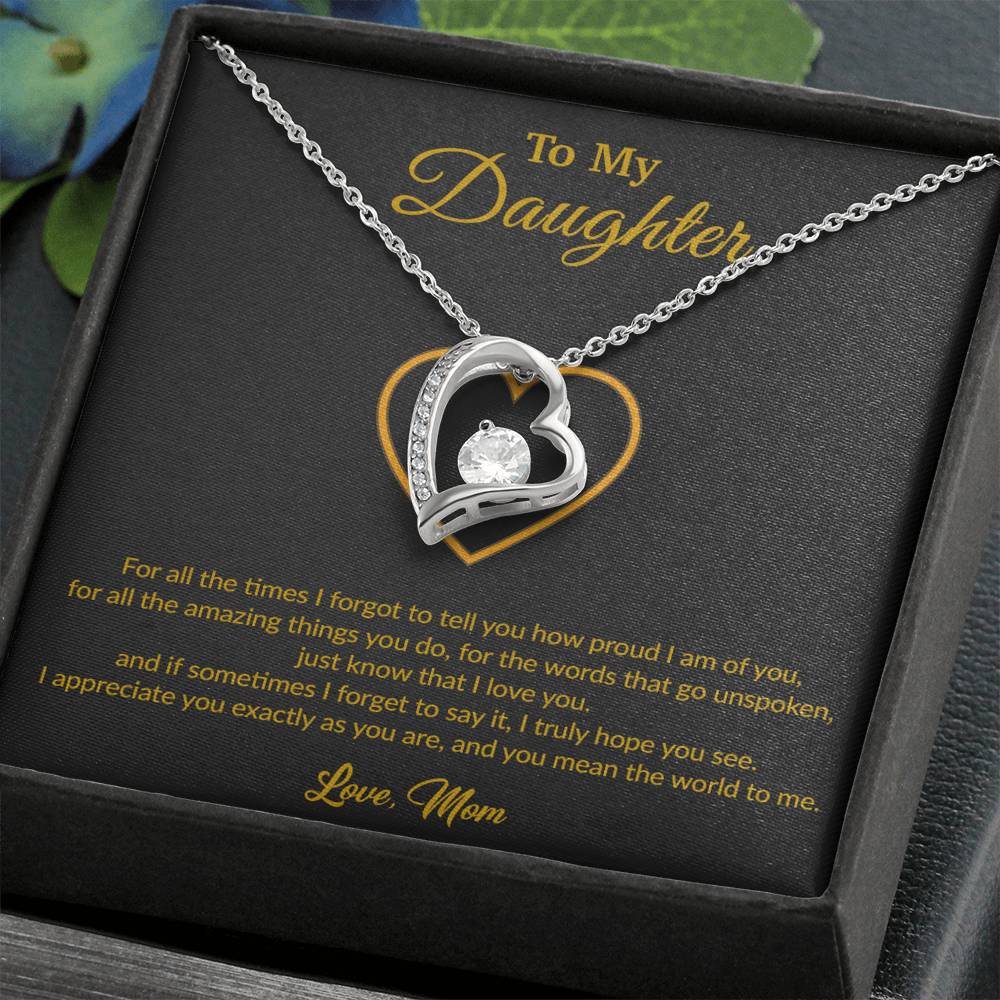To My Daughter Necklace, Gift for Daughter from Mom, Mother Daughter Necklace