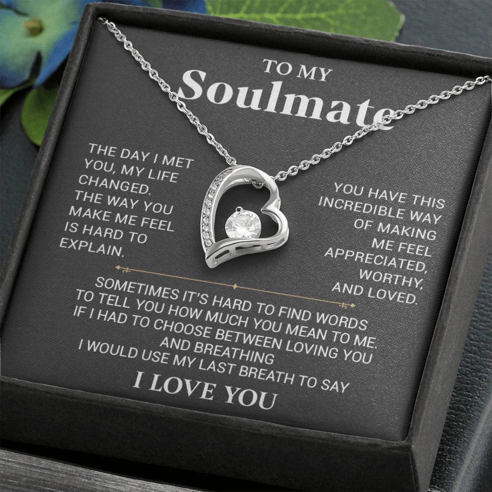 To My Soulmate Necklace, Anniversary Gift, Birthday Gift For Wife From Husband