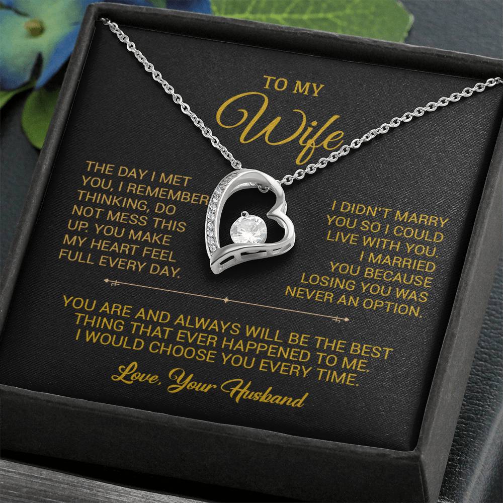 To My Wife Necklace, Gift For Wife, Anniversary Gift For Wife, Christmas Gift 26_9_Gold