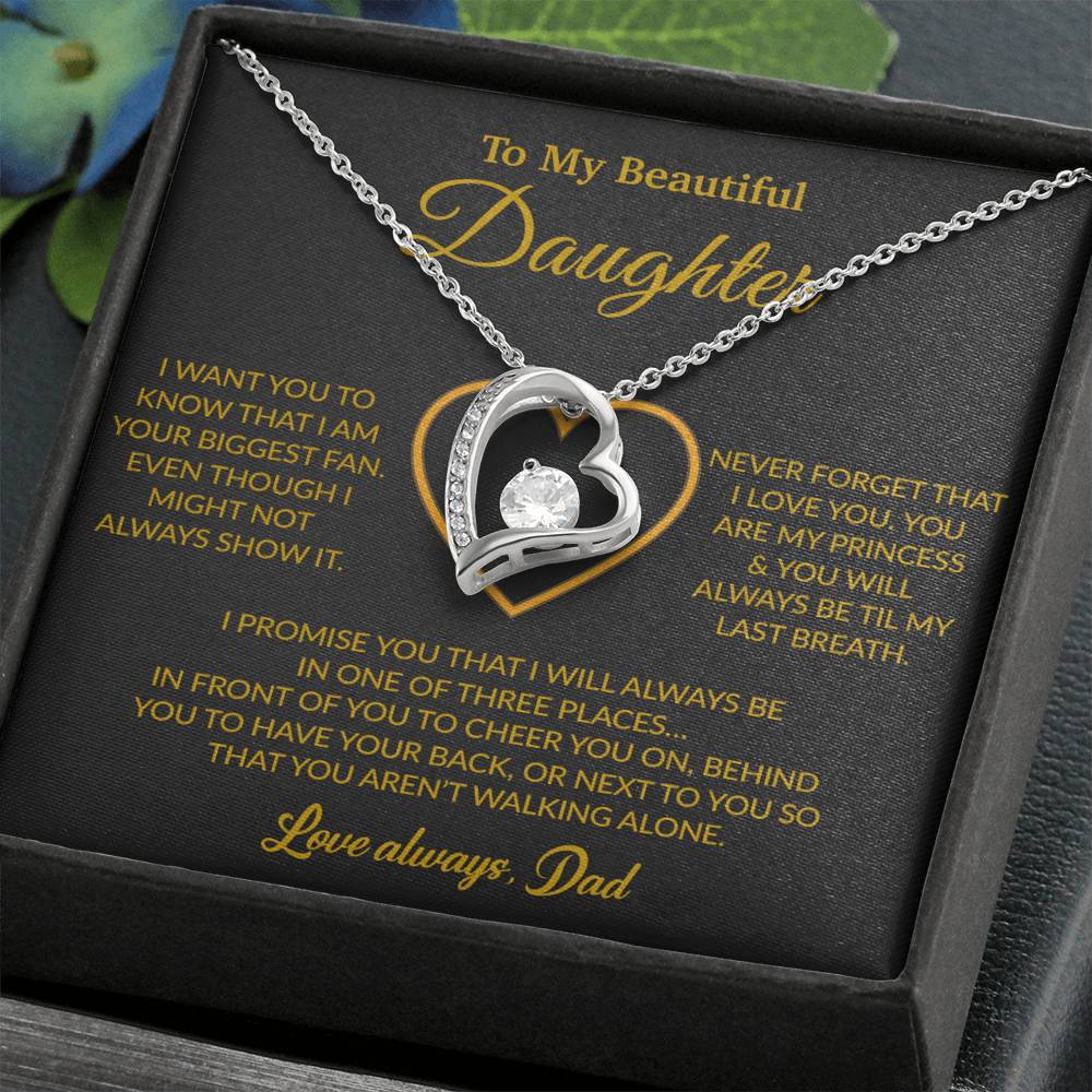 To My Daughter Necklace, Gift for Daughter from Dad, Father Daughter Necklace 17_6_Gold