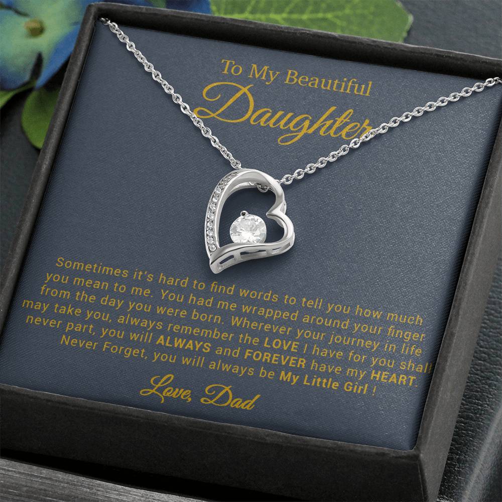 To My Daughter Necklace, Gift for Daughter from Dad, Father Daughter Necklace 20_4_Gold