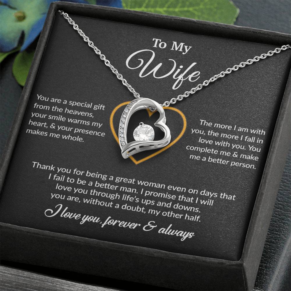 To My Wife Necklace, Gift For Wife, Anniversary Gift For Wife, Necklace For Wife 11_6_Black