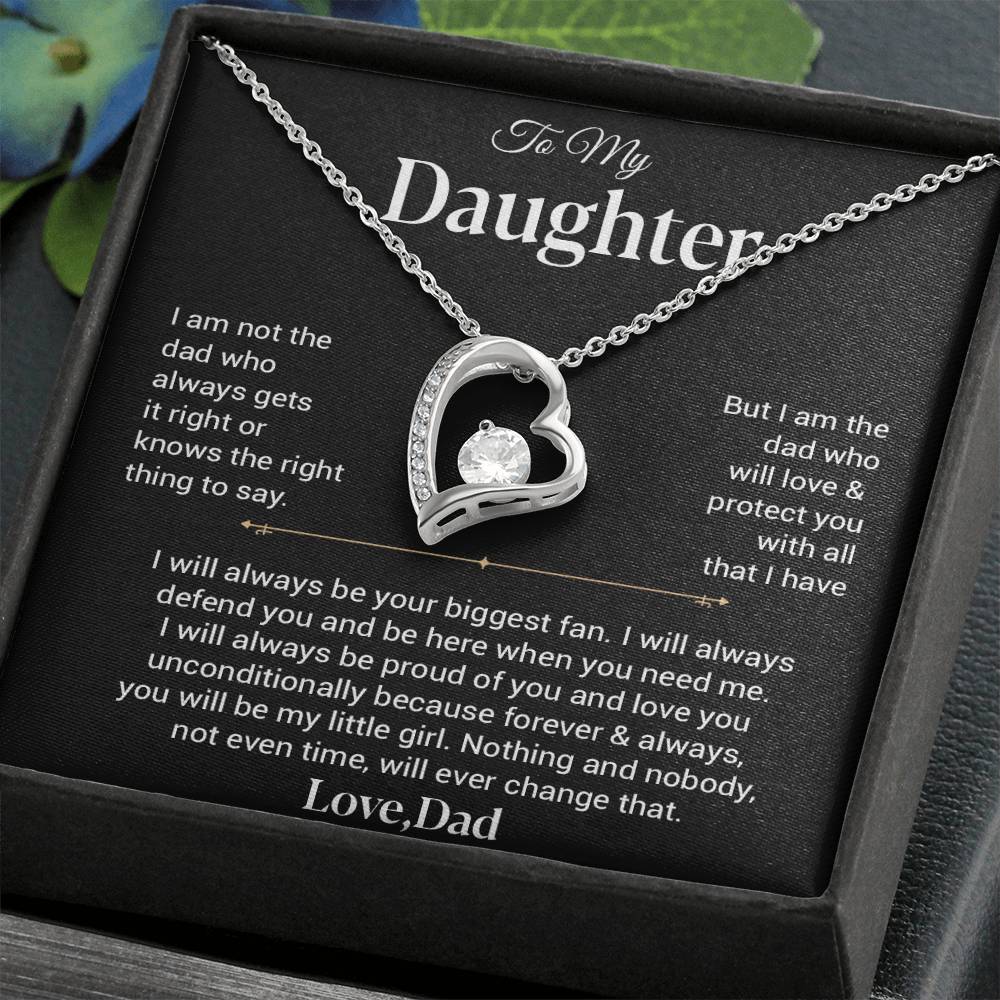 To My Daughter Necklace, Gift for Daughter from Dad, Father Daughter Necklace 21_11_Black