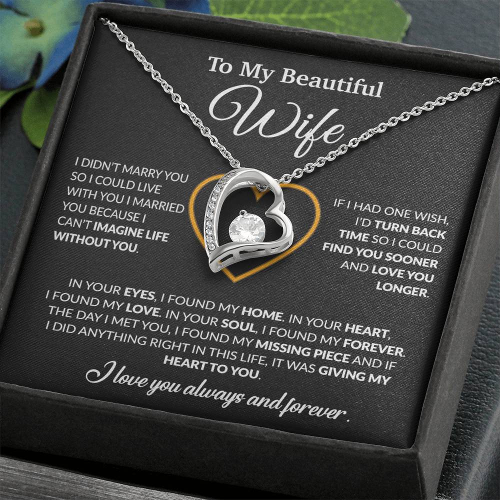To My Wife Necklace, Wife Gift from Husband, Christmas Gift 8_12_Black