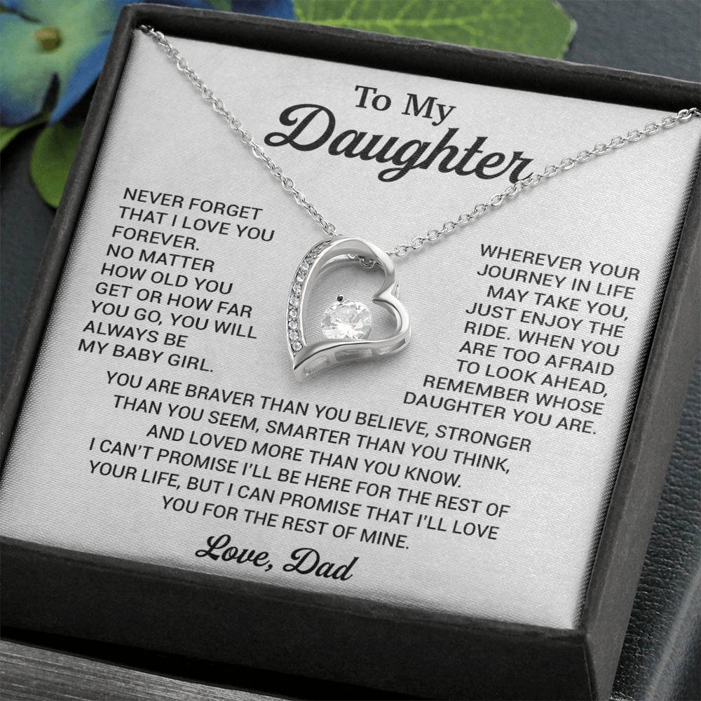 To My Daughter Necklace, Daughter Father Necklace, Daughter Gift From Dad 20_8_White