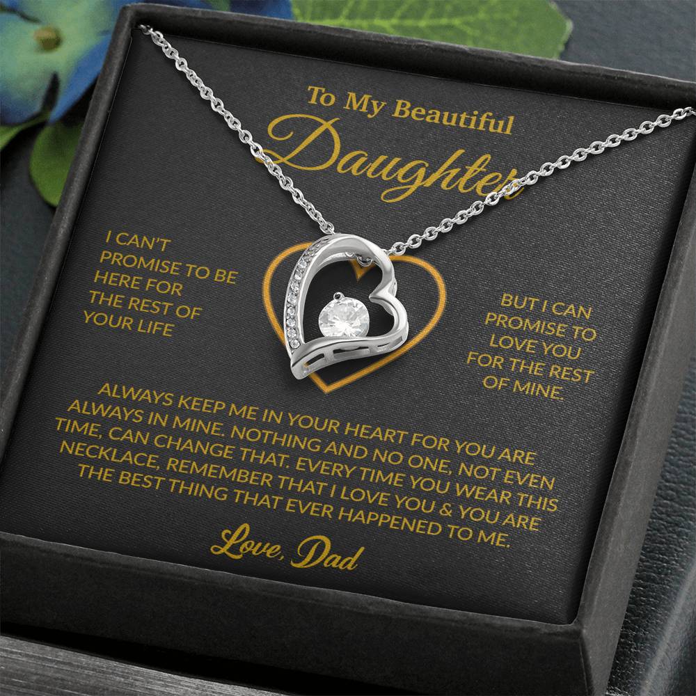 To My Daughter Necklace, Gift for Daughter from Dad, Father Daughter Necklace 6_6_Gold