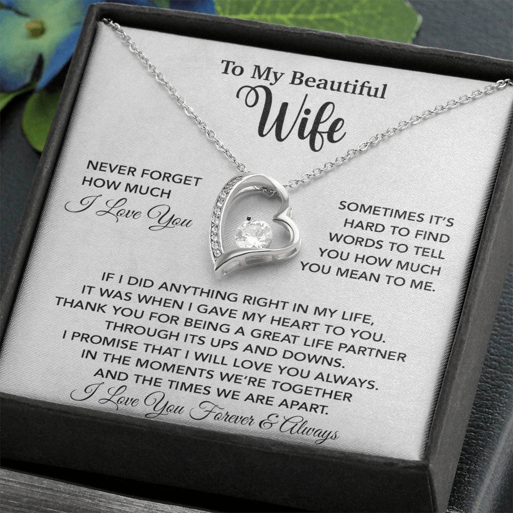 To My Wife Necklace, Christmas Gifts For Wife, Anniversary Cute Gift For Wife_White_25_9