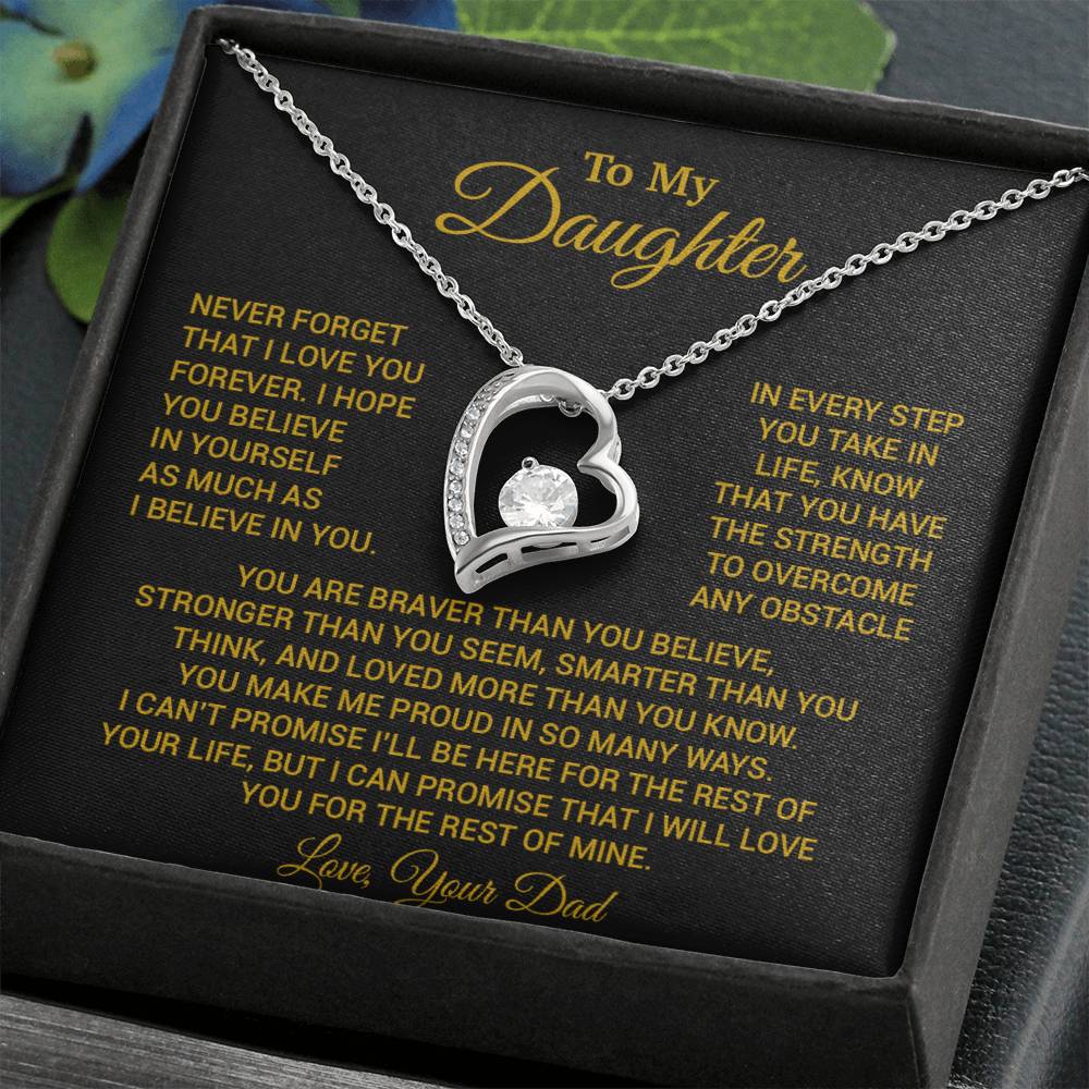 To My Daughter Necklace, Daughter Father Necklace, Daughter Gift From Dad 24_8_Gold